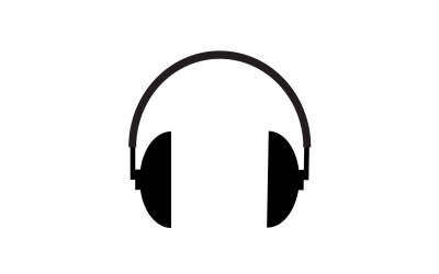 Vetor de logotipo de podcast de música de fone de ouvido v25