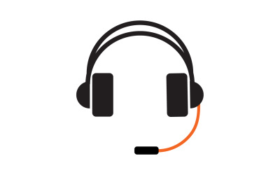 Vettore logo podcast musicale in cuffia v21