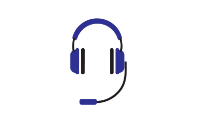 Vettore logo podcast musicale per cuffie v13