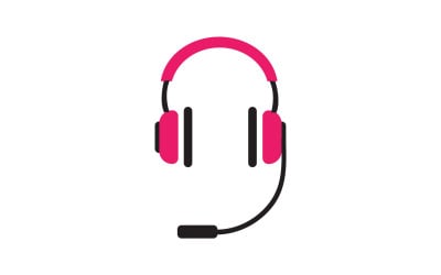 Vettore logo podcast musicale per cuffie v15
