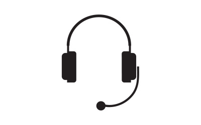 Vettore logo podcast musicale per cuffie v18