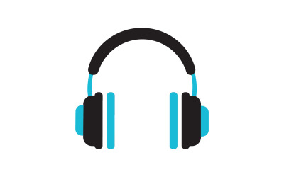 Vettore logo podcast musicale per cuffie v1