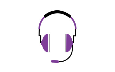 Vettore logo podcast musicale per cuffie v28