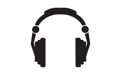 Vettore logo podcast musicale per cuffie v8