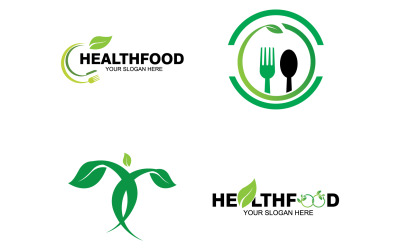 Elemento de modelo de logotipo de comida saudável v11