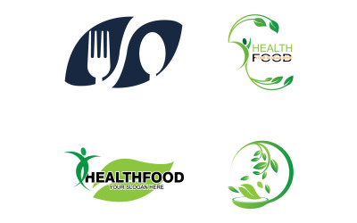 Elemento de modelo de logotipo de comida saudável v14