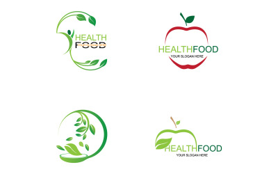 Elemento de modelo de logotipo de comida saudável v15