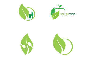 Elemento de modelo de logotipo de comida saudável v23