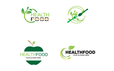 Elemento de modelo de logotipo de comida saudável v26