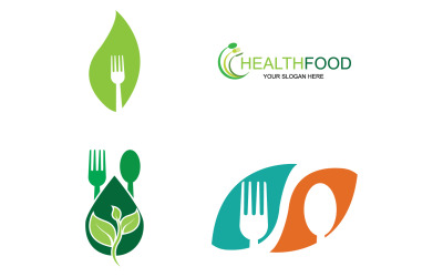 Elemento de modelo de logotipo de comida saudável v29