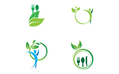 Elemento de modelo de logotipo de comida saudável v4