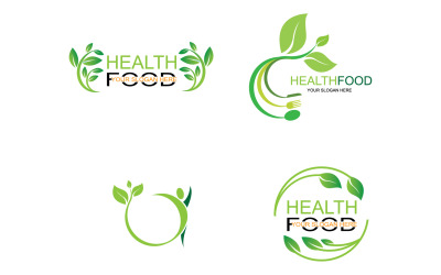 Elemento de modelo de logotipo de comida saudável v61