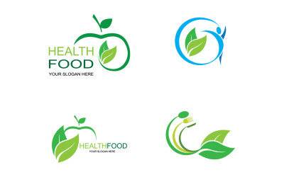 Elemento de modelo de logotipo de comida saudável v8
