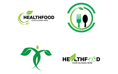 Elemento de plantilla de logotipo de alimentos saludables v11