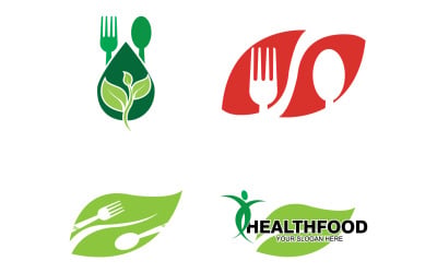Elemento de plantilla de logotipo de alimentos saludables v13
