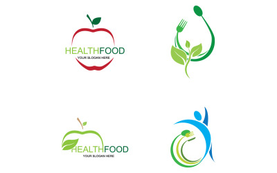 Elemento de plantilla de logotipo de alimentos saludables v16