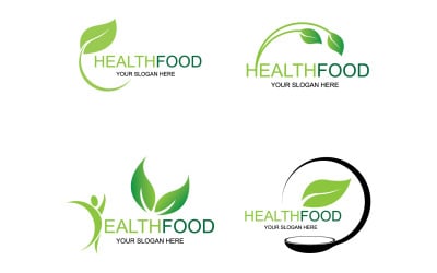 Elemento de plantilla de logotipo de alimentos saludables v18