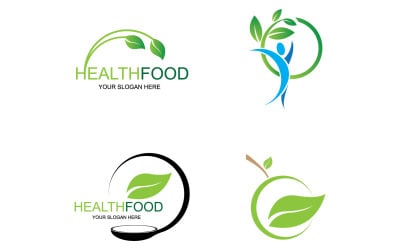 Elemento de plantilla de logotipo de alimentos saludables v19