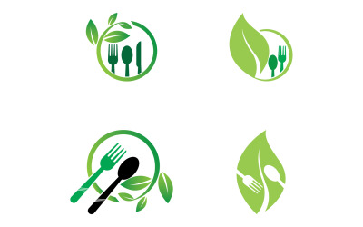 Elemento de plantilla de logotipo de alimentos saludables v22