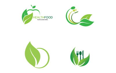 Elemento de plantilla de logotipo de alimentos saludables v24