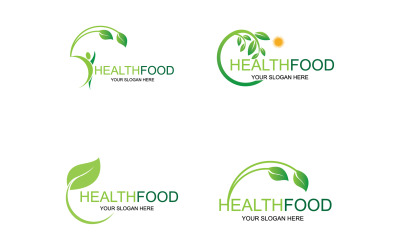Elemento de plantilla de logotipo de alimentos saludables v2