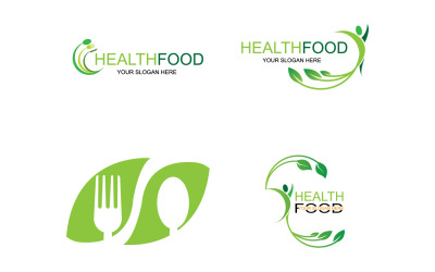 Elemento de plantilla de logotipo de alimentos saludables v30