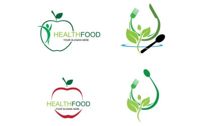 Elemento de plantilla de logotipo de alimentos saludables v32