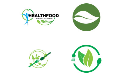 Elemento de plantilla de logotipo de alimentos saludables v35