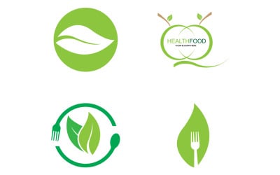 Elemento de plantilla de logotipo de alimentos saludables v36