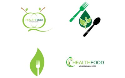 Elemento de plantilla de logotipo de alimentos saludables v37