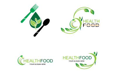 Elemento de plantilla de logotipo de alimentos saludables v38