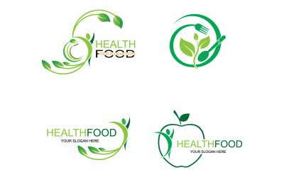 Elemento de plantilla de logotipo de alimentos saludables v39