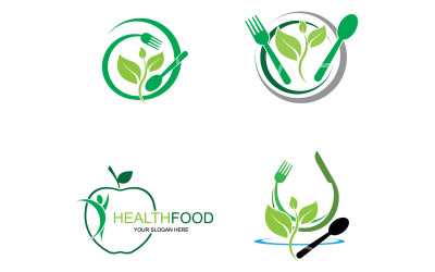Elemento de plantilla de logotipo de alimentos saludables v40