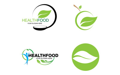 Elemento de plantilla de logotipo de alimentos saludables v43