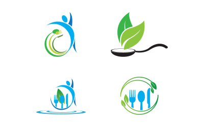 Elemento de plantilla de logotipo de alimentos saludables v49