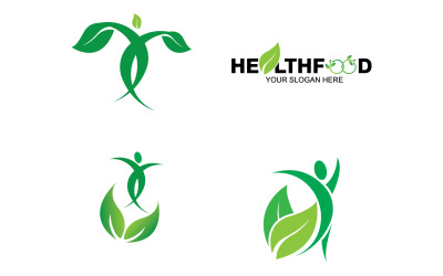 Elemento de plantilla de logotipo de alimentos saludables v51