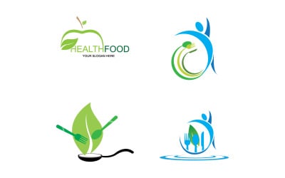 Elemento de plantilla de logotipo de alimentos saludables v56