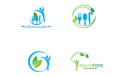 Elemento de plantilla de logotipo de alimentos saludables v57