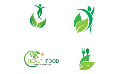 Elemento de plantilla de logotipo de alimentos saludables v59