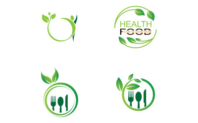 Elemento de plantilla de logotipo de alimentos saludables v5