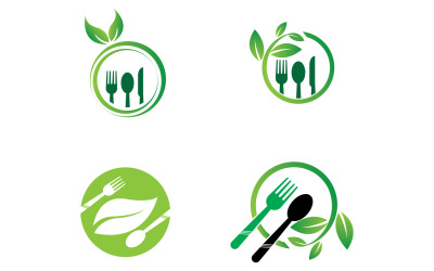 Elemento del modello del logo degli alimenti salutari v21