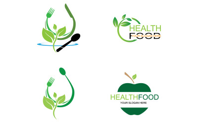 Elemento del modello del logo degli alimenti salutari v25