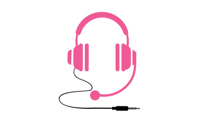 Fejhallgató zene podcast logó vektor v44