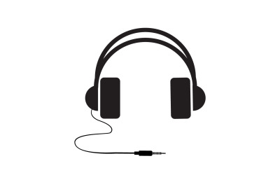 Fejhallgató zene podcast logó vektor v55