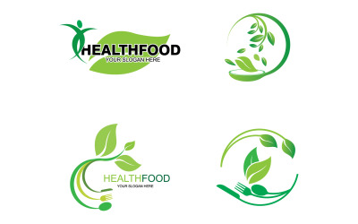 Health food logo template element v54