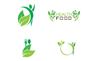 Health food logo template element v60