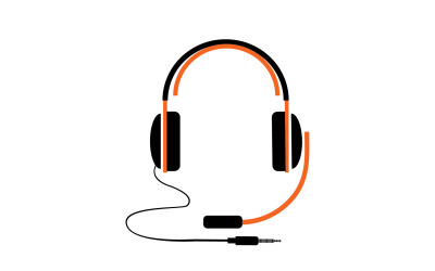 Hoofdtelefoon muziek podcast logo vector v52