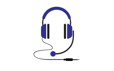 Logo hudebního podcastu pro sluchátka vektorové v46