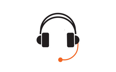 Logo podcastu muzycznego na słuchawkach, wektor v22
