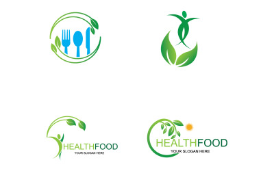 Sağlık gıda logosu şablonu öğesi v58